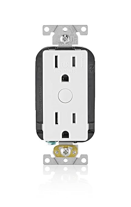 Leviton Decora Smart Outlet, Tamper-Resistant 15A, Wi-Fi 2nd Gen, Works with My Leviton, Alexa, Google Assistant, Apple Home/Siri & Wire-Free Companions for Switched Outlet, D215R-1RW, White