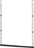 STORAGE MANIAC Hanging Closet Rod, Adjustable Width and Height Closet Hanging Organizer, Space-Saving Clothes Hanging Bar, Closet Extender Hanging Rod Double Closet Hanging Rod, 1 Pack Black
