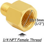 3PCS Brass Reducer Adapter, 1/4" NPT Female to 1/8" NPT Male Thread, Hex Reducing Pipe Fitting Coupler Nipple Connector for Water/Oil/Gas