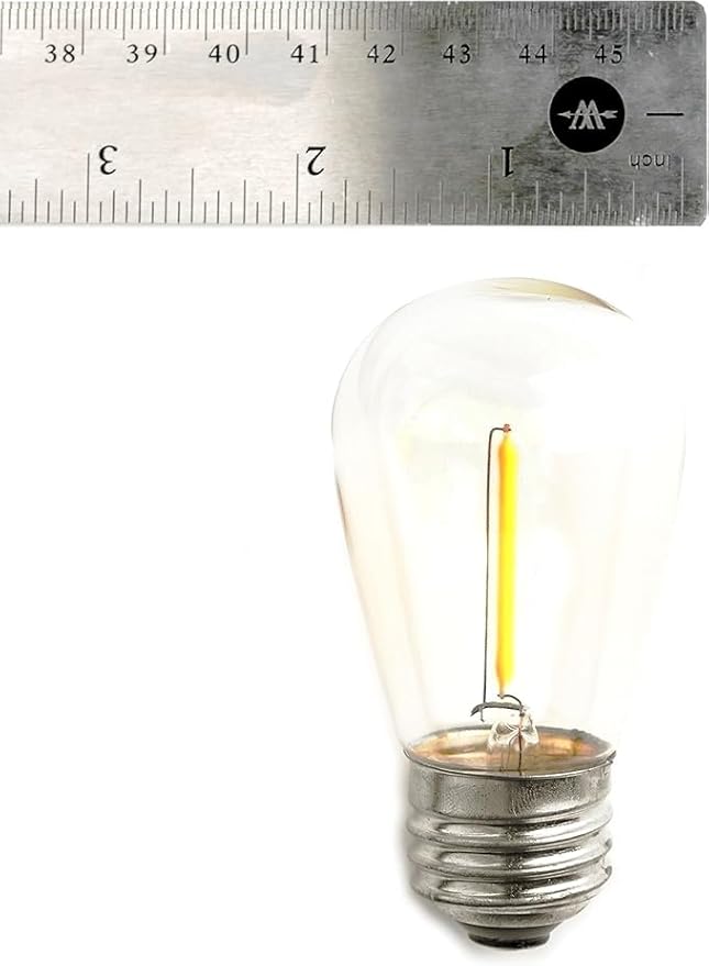 Hometown Evolution, Inc. E26 Commercial String Lights with 16 Gauge Wire (S14 LED Plastic, 24 Foot 12 Socket)