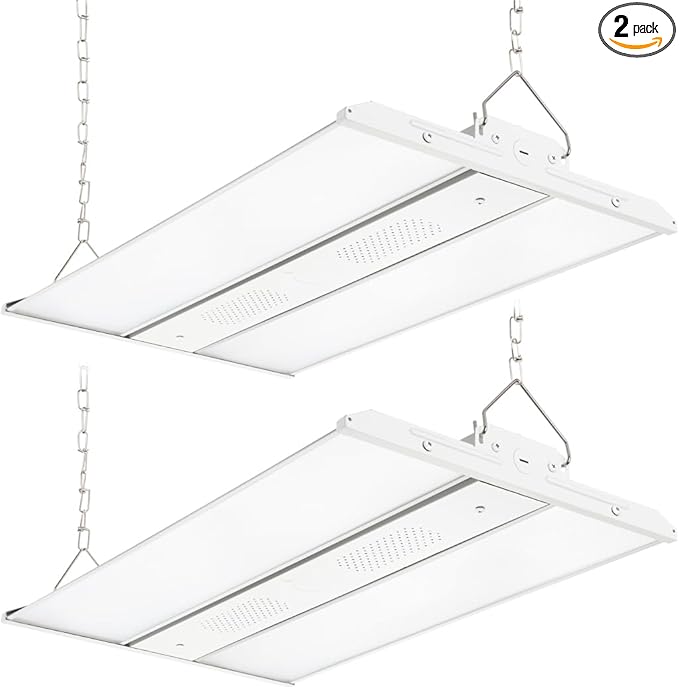 (2 Pack) LED high Bay Shop Light 220W 30800 Lumens 5000K 100-277V Dimmable, Commercial Linear Bay Lights for Warehouse Workshop Supermarket Stadium, Power Tunable 220W/165W/110W, 2FT