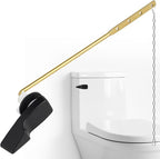 iFealClear Universal Metal Toilet Handle Replacement, Front Mount Toilet Flush Trip Lever Compatible with American Standard/Mansfield/TOTO/Kohler Toilets, Stainless Steel Flapper Chain, Matte Black