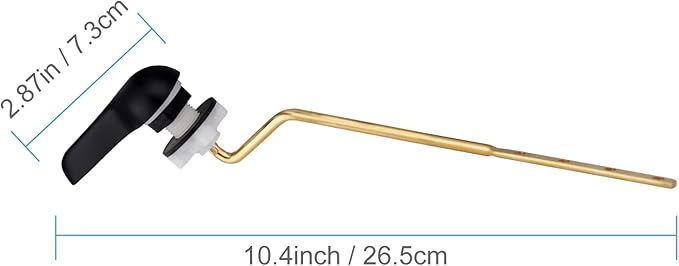 iFealClear Universal Side Mount Toilet Tank Flush Lever, Angle Mount Handle Replacement Kit, Solid Brass Trip Lever Fits Most Toilets, Matte Black