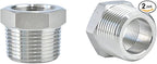 Joywayus Stainless Steel Hex Head Bushing Reducer Pipe Fitting 3/4 NPT Male × 3/8 NPT Female (Pack of 2)