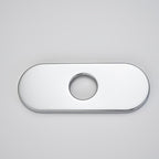 6 Inch Faucet Deck Plate for Bathroom Sink - Universal Fit for 1 Hole or 3 Hole 4 Inch Centerset Basins - Escutcheon Faucet Plate - Stainless Steel Faucet Hole Cover(Chrome)