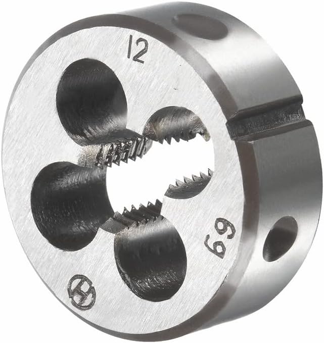 12mm x 1.5 HSS Metric Tap and Die Set Right Hand Thread,Tapping DIY Tool 3pcs (M12 x 1.5mm)