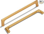 10 Pack 7.5 Inch(192mm) Hole Center Modern Brushed Champagne Bronze Cabinet Pull Handle Timeless Vanity Drawer Pull Handle Classic Cabinet Hardware for Kitchen Bathroom, Champagne(7.5x10)