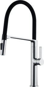 SUMERAIN Single Handle Pull-Down Kitchen Sink Faucet in Chrome Finish, Deck Mounted Lead-Free Kitchen Faucet with Dual Spray Mode