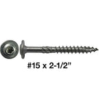 Jake Sales #15 x 2-1/2" Construction Lag Screw Stainless Steel T-30 Torx/Star Drive Heavy Duty Lag Screw Far Superior to Common Lag Screws Modified Truss Washer Head - 50 Count