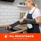 Heavy Latex Chemical Resistant Gloves - Reusable Long Rubber Dishwashing Gloves with Forearm Protection for Men - Waterproof, Industrial Safety Gear, Acid & Alkali Resistant, Oil-Proof，22“,2 Pair