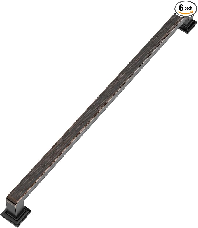 6 Pack 12.6 Inch Cabinet Handles Oil Rubbed Bronze Cabinet Pulls Long Kitchen Cabinet Handles Bronze Cabinet Hardware Wardrobe Pulls Kitchen Handles for Cabinets Bronze Cabinet Handle