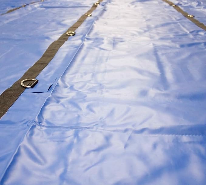 Mytee Products 2 Pack Truck Flatbed Trailer Tarps Combination 18oz/14oz Lumber Tarp 24x27 (8' Drop) - Blue