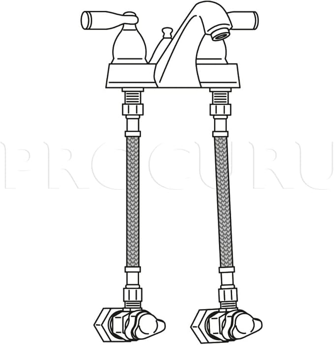 [4-Pack] PROCURU 24" Length x 3/8" Compression x 1/2" FIP Faucet Supply Line Connector, Braided Stainless Steel