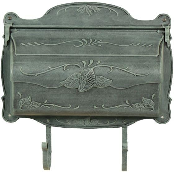 Special Lite Floral Horizontal Wall Mount Mailbox - Verde Green Aluminum Mailbox for Wall Mount - SHF-1001-VG