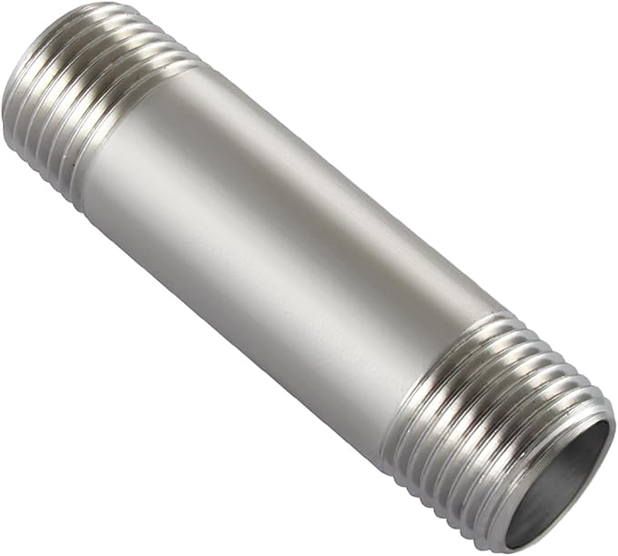 Beduan Stainless Steel Pipe Fittings 1/2" NPT x 1/2" NPT Male Threaded, 4" Length Nipple Cast Pipe