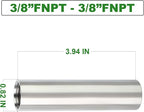 TAISHER 2PCS Stainless Steel Pipe Fittings, 3/8" NPT x 3/8" NPT Female Threaded, 4" Length Nipple Cast Pipe