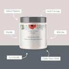 Country Chic All-in-One Chalk Paint for Furniture, Cabinets, Home Decor, Eco-Friendly, Matte Finish, Built-In Primer & Top Coat for Wood, Metal - Crinoline (Off White) - Pint 16 oz (475 ml)