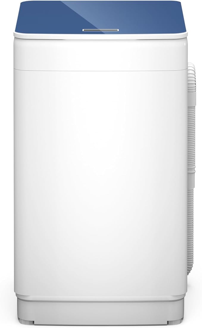 Zynkez 18lbs Portable Washing Machine, Fully Automatic Washing Machine with LED Display, 7 Wash Cycles, 26 Mins Quick Wash, Compact Clothes Washer with Drain Pump for Apartment, RV, Camp