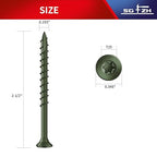 #9 x 2-1/2" Deck Screws (81Pcs) 1lb. Exterior Wood Screws. Carbon Steel, Green, Flat Head, Rust Resistant epoxy Coated, with T25 Star Bit