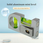 Solid aluminum alloy Mini level ruler portable mini level bubble meter with magnetic function TV stand installation (Silver Green)