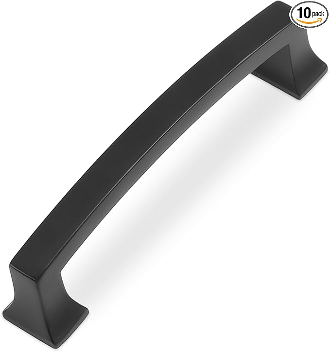 COTYKILEY 10 Pack 3.75Inch(96mm) Matte Black Cabinet Handles Black Kitchen Cabinet Pulls Cabinet Door Handles Kitchen Cabinet Hardware