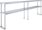 AmGood Double OverShelf Stainless Steel NSF - Many (96" Long x 12" Deep)
