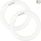 FC8T9/KB 22W Round Light Bulb, 8 Inch T9 22 Watt Circular Fluorescent Light Bulbs, Replacement Circline Fluorescent Lamp, Warm White 3000K 1400 Lumens, G10q 4 Pin Prong, 2 Pack