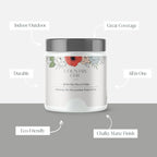 Country Chic All-in-One Chalk Paint for Furniture, Cabinets, Home Decor, Eco-Friendly, Matte Finish, Built-In Primer & Top Coat for Wood, Metal - Simplicity (White) - Pint 16 oz (475 ml)