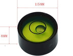 Mini Metal universal horizontal bubble water level level level level balance bubble level round 15x8mm (Black green）