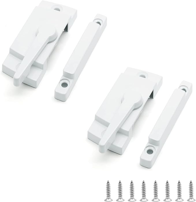 Uenhoy 2 Pack Cam Action Window Sash Locks for Double Hung Windows, White Sash Window Locks for Vertical & Horizontal Sliding Windows