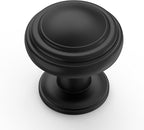 Amerdeco 10 Pack Matte Black Cabinet Knobs Single Hole Cabinet Pulls 1 Inch Drawer Knobs for Bathroom Cabinets ZH0086