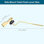 Universal Side Mount Metal Toilet Handle Replacement Kit Compatible with American Standard/Mansfield/Gerber/TOTO/Kohler Toilet, Toilet Tank Flusher Lever with Flapper Chain, Shiny Gold
