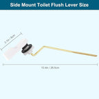 Universal Side Mount Metal Toilet Handle Replacement Kit Compatible with American Standard/Mansfield/Gerber/TOTO/Kohler Toilet, Toilet Tank Flusher Lever with Flapper Chain, White