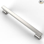Asidrama 20 Pack 7.5 Inch(192mm) Brushed Satin Nickel Kitchen Cabinet Handles, Cabinet Pulls Kitchen Cabinet Hardware for Cupboard Drawer Pulls