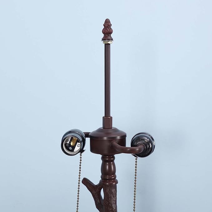 Bieye SS022 Lampshade Support with Finial for Tiffany Style Stained Glass Floor Lamp Table Lamp (G3/8 125mm Acorn)