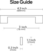 Alzassbg 10 Pack Champagne Bronze Cabinet Pulls, 3 Inch(76mm) Hole Centers Rectangle Cabinet Handles Kitchen Pulls for Cabinets AL3051TGP