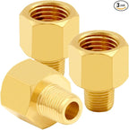 3PCS Brass Reducer Adapter, 3/8" NPT Female to 1/4" NPT Male Thread, Hex Reducing Pipe Fitting Coupler Nipple Connector for Water/Oil/Gas