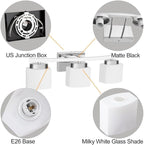 3-Light Bathroom Light Fixture Over Mirror, Modern Chrome Vanity Fixture with Milky Glass Shade, 23 inches Bath Light for Bath Vanity Lighting