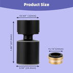 Hibbent NSF/ANSI/CAN 61 Certified Faucet Aerator, 360 Degree Swivel Kitchen Sink Aerator, CUPC Certification Dual-function Sprayer Faucet Replacement Part 55/64 Inch Female Thread - Matte Black