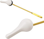 Toilet Handle Replacement Kit - Universal Toilet Lever with Stainless Steel Flapper Chain, White Flush Lever