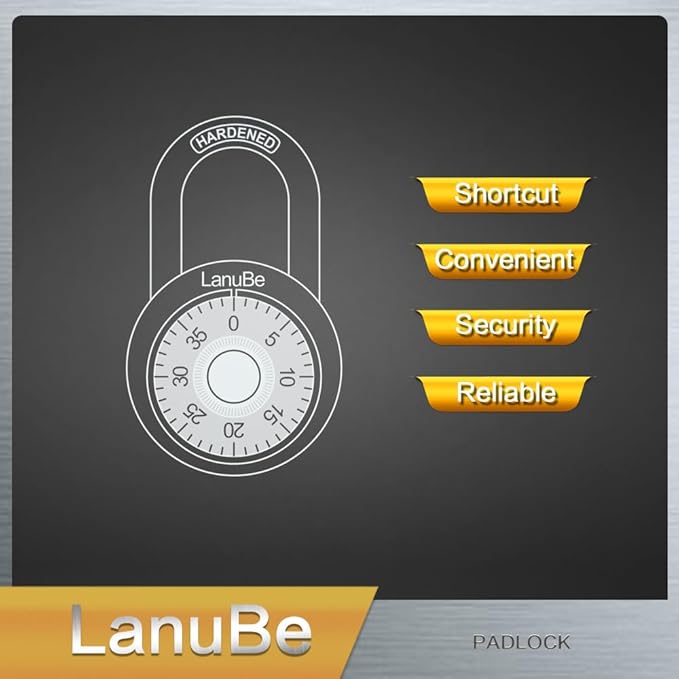 LanuBe Lock Standard Dial Combination Lock 2 in. Wide, with Different Combinations Black Turnplate Pack of 8 Lock for School Employee Gym & Sports Locker CaseToolbox and so on