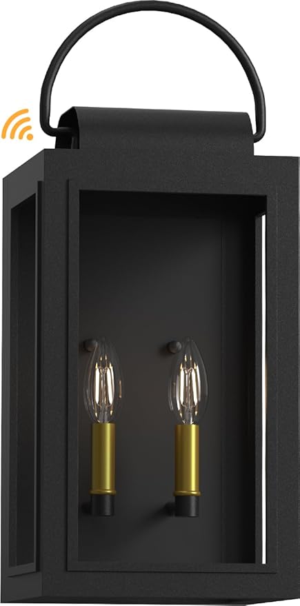 𝟏𝟗𝐈𝐍 Wall Lights Exterior Lighting Fixtures, Dusk to Dawn Outdoor Lighting for House, Large Black Light Outdoor Lanterns for Patio Waterproof, Outside Lights for House Front Porch Decor