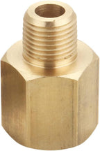 1/8 Inch NPT Male to 1/8 Inch NPT Female Pipe Reducer Adapter, Brass Pipe Extension Fittings, Thread 0.375" OD to 0.375" ID, Pack of 2