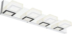 Ralbay 4 Lights Adjustable Acrylic Chrome Modern LED Bathroom Vanity Lights Over Mirror (Natural White Light)