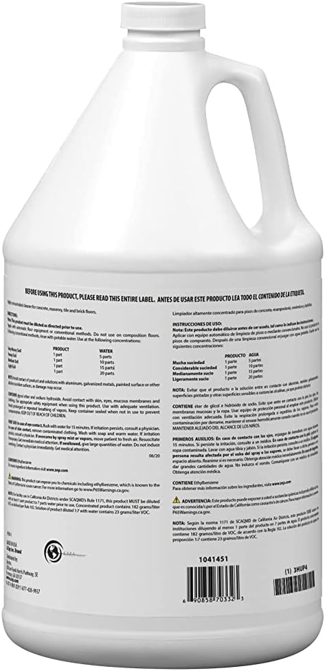 Zep Professional Heavy-Duty Concrete and Masonry Floor Cleaner - R03324-1 Gallon (Case of 4) 1041549 - Instudrial Strength