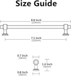 Alzassbg 10 Pack Brushed Satin Nickel Cabinet Pulls, 7-1/2 Inch(192mm) Hole Centers Cabinet Handles Kitchen Hardware Straight Bar for Cabinets and Drawer AL3505SN