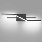 SOLFART Bathroom Light Fixtures Matte Black Dimmable LED Bathroom Vanity Lights Over Mirror 24 Inch Modern Wall Lights