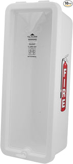 Fire Extinguisher Cabinet Fire Extinguisher Box Outdoor Fire Cabinet Mounted Fire Extinguisher Cabinet Fire Extinguisher Cover (White with Pull-Panel, Rx350, Plastic, 5 Pounds, 10, AKA1)
