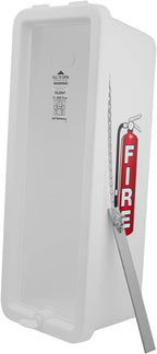 PRO&Family Fire Extinguisher Cabinet Fire Extinguisher Box Outdoor Fire Cabinet Mounted Fire Extinguisher Cabinet Fire Extinguisher Cover (1, White with Breaker Bar Attachment, 20 lb)
