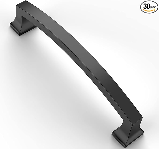 Asidrama 30 Pack 5 Inch(128mm) Hole Centers Kitchen Cabinet Handles, Matte Black Cabinet Pulls Kitchen Cabinet Hardware for Cupboard Drawer Pulls Dresser Handles